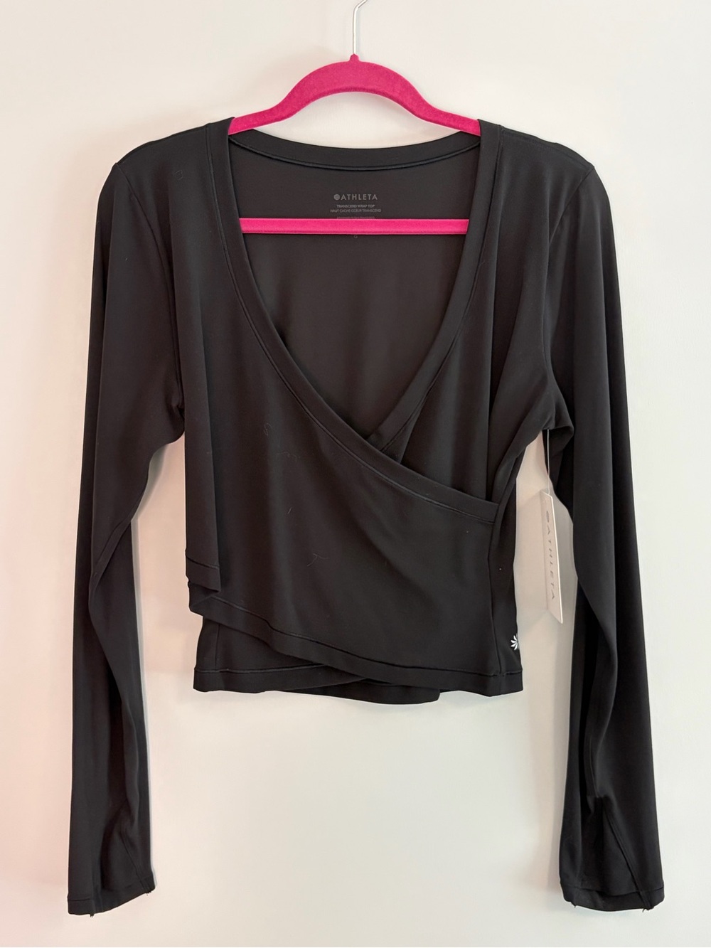 Athleta black transcend wrap top NWT
